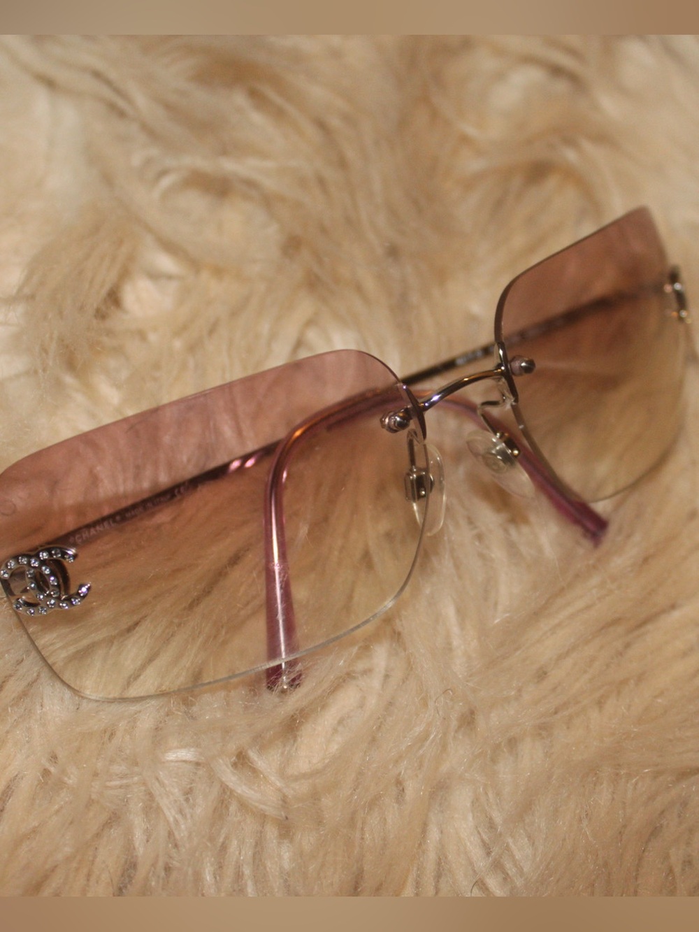 Chanel Rimless Gradient Purple Women's Sunglasses